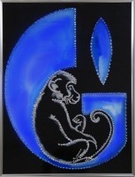 Картина Обезьяна Газпром с кристаллами Swarovski (1679)