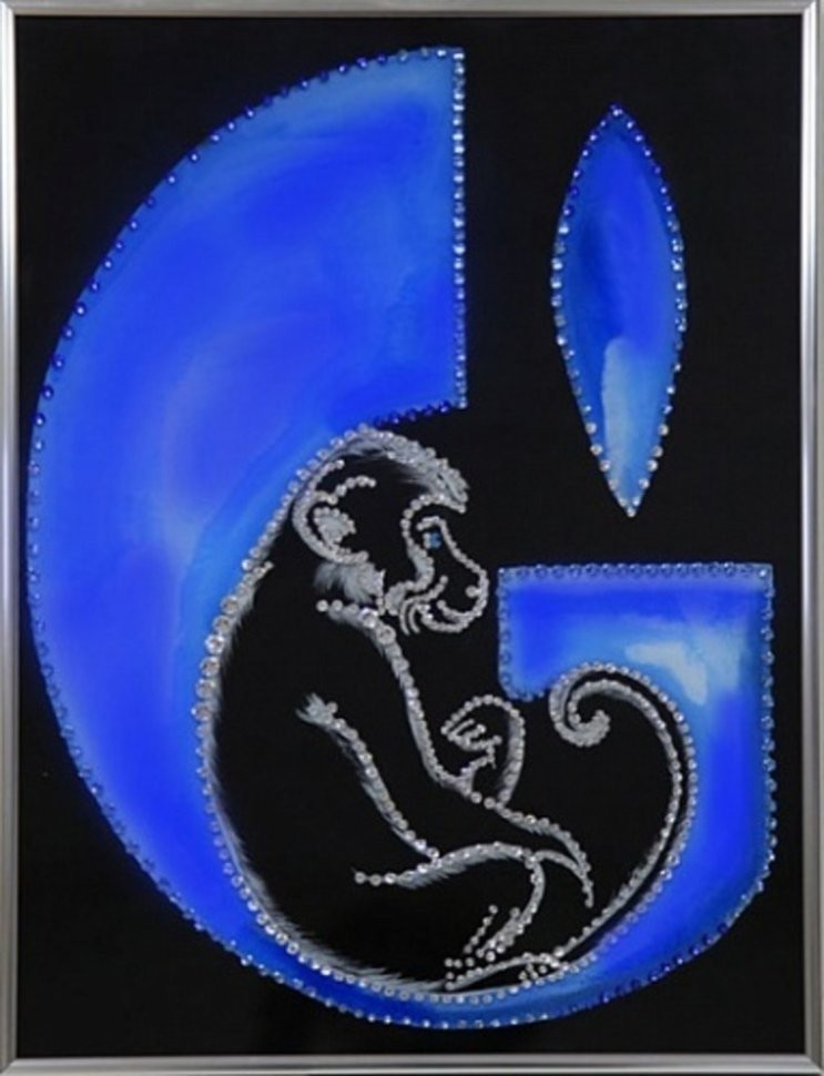 Картина Обезьяна Газпром с кристаллами Swarovski (1679)