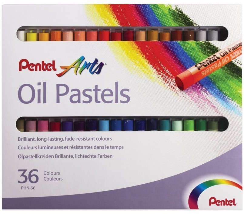 Пастель масляная художественная Pentel Oil Pastels 36 цветов круглое сечение PHN4-36/181303 (64976)