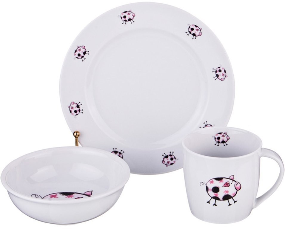 Набор посуды на 1 персону 3 пр.: кружка 300мл+тарелка 21,5см + салатник 15см. DUBI (606-840)