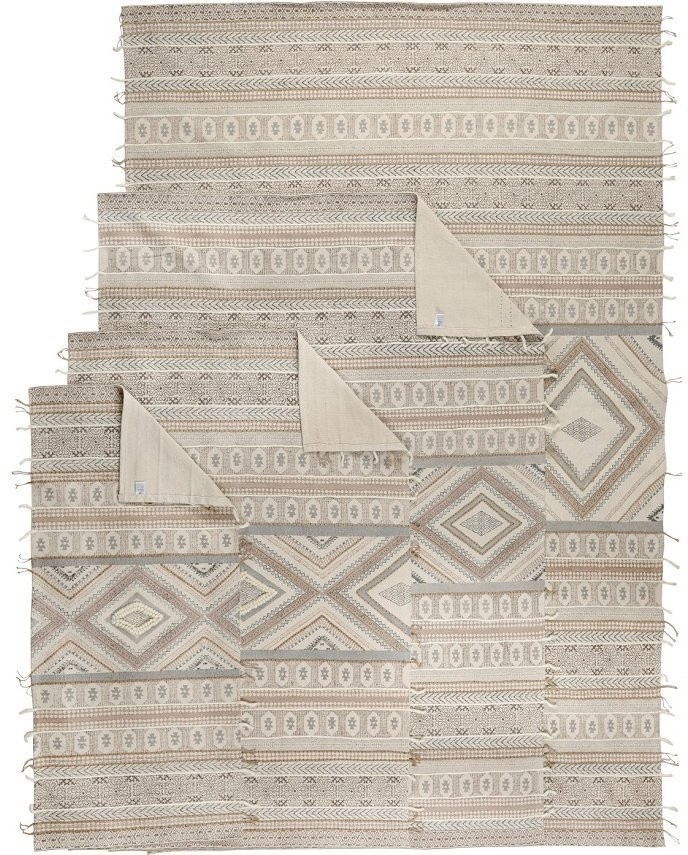 Ковер из хлопка, шерсти и джута с геометрическим орнаментом из коллекции ethnic, 70х160 см (69449)