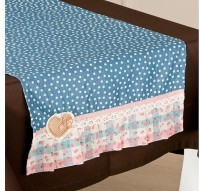 Дорожка-наперон на стол&quot;джинсовое сердце&quot; 41*96см, 100% хлопок SANTALINO (850-811-3)