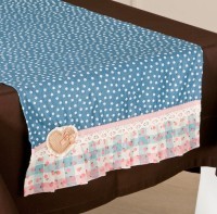 Дорожка-наперон на стол&quot;джинсовое сердце&quot; 41*96см, 100% хлопок SANTALINO (850-811-3)