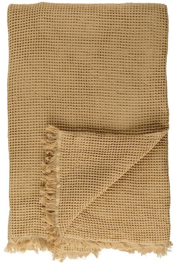 Покрывало вафельное из хлопка светло-коричневого цвета  из коллекции essential, 230х250 см (69768)