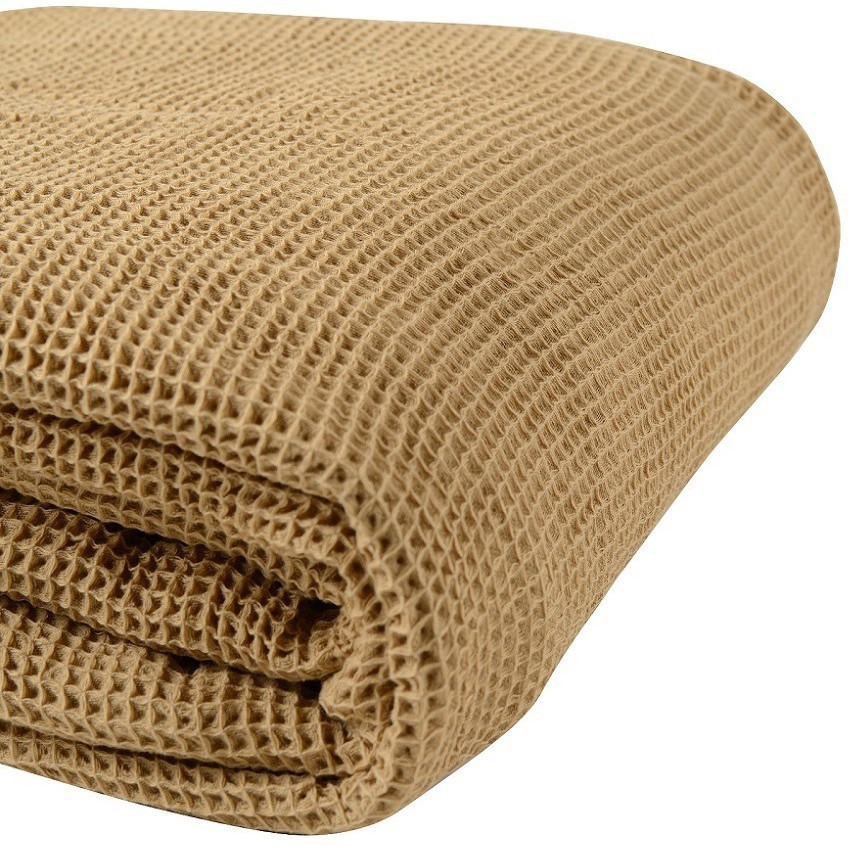 Покрывало вафельное из хлопка светло-коричневого цвета  из коллекции essential, 230х250 см (69768)