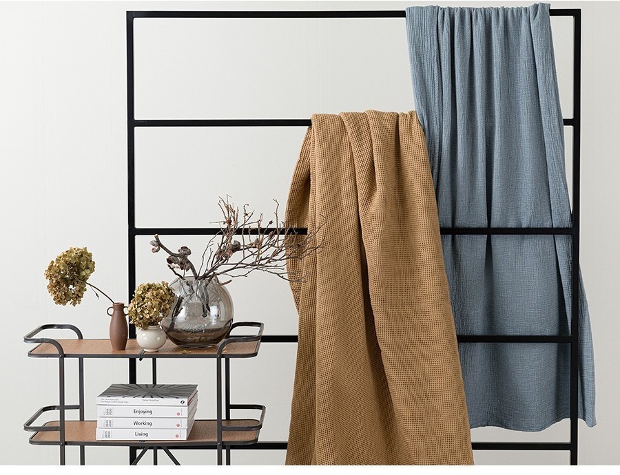 Покрывало вафельное из хлопка светло-коричневого цвета  из коллекции essential, 230х250 см (69768)