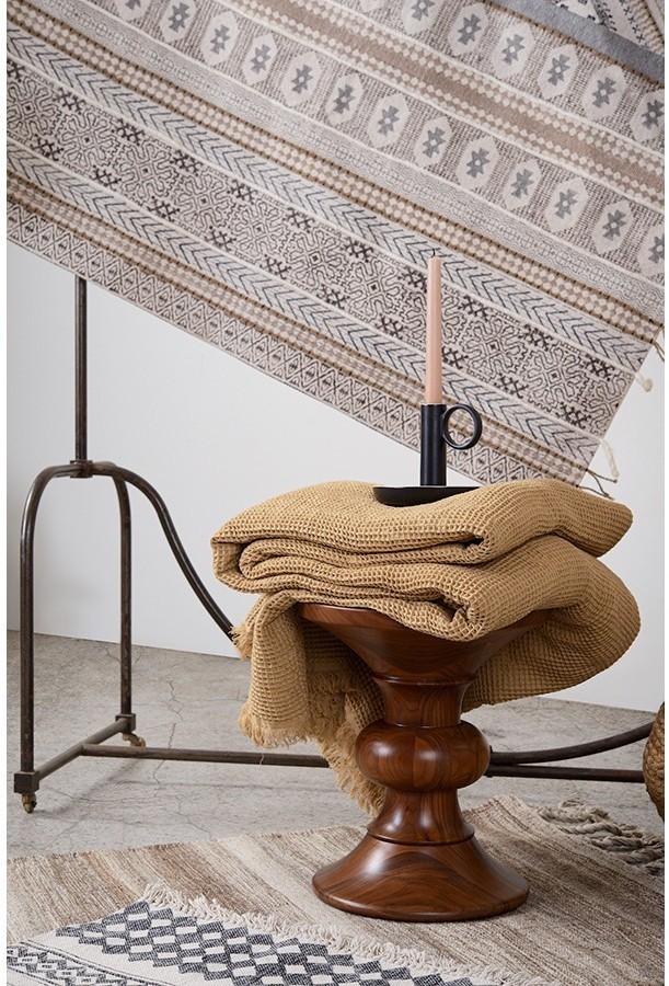 Покрывало вафельное из хлопка светло-коричневого цвета  из коллекции essential, 230х250 см (69768)