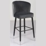 Cтул барный велюр серый 54*54*106см с ч/б спинкой (TT-00005116)