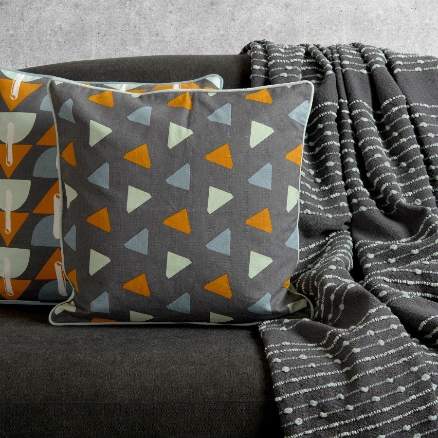 Покрывало из хлопка серого цвета с декоративной строчкой из коллекции ethnic, 230х250 см (66478)