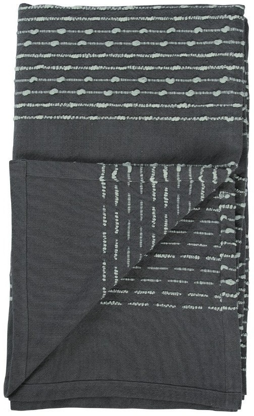 Покрывало из хлопка серого цвета с декоративной строчкой из коллекции ethnic, 230х250 см (66478)