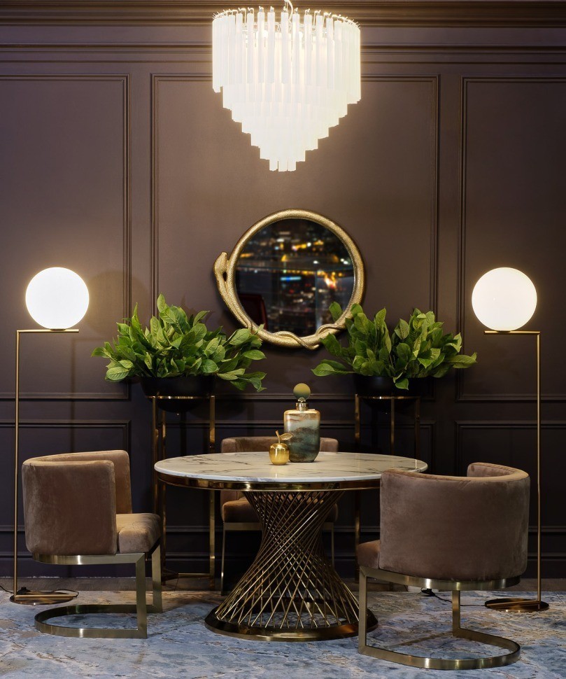 Зеркало декоративное "Змейка" цвет золото 78*74*5см (TT-00005611)