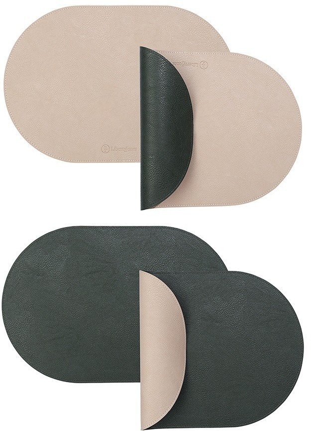 Набор из 4-х двухсторонних сервировочных салфеток pool, 30х45 см, зеленый/бежевый (78745)