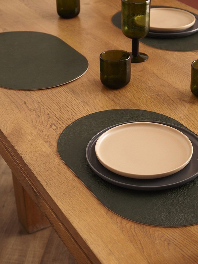 Набор из 4-х двухсторонних сервировочных салфеток pool, 30х45 см, зеленый/бежевый (78745)