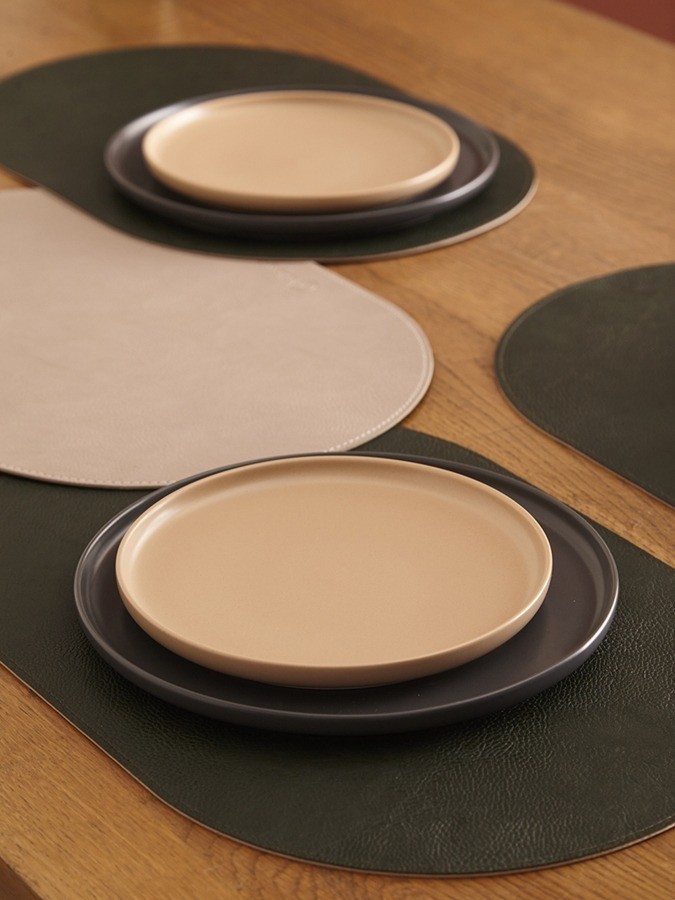 Набор из 4-х двухсторонних сервировочных салфеток pool, 30х45 см, зеленый/бежевый (78745)