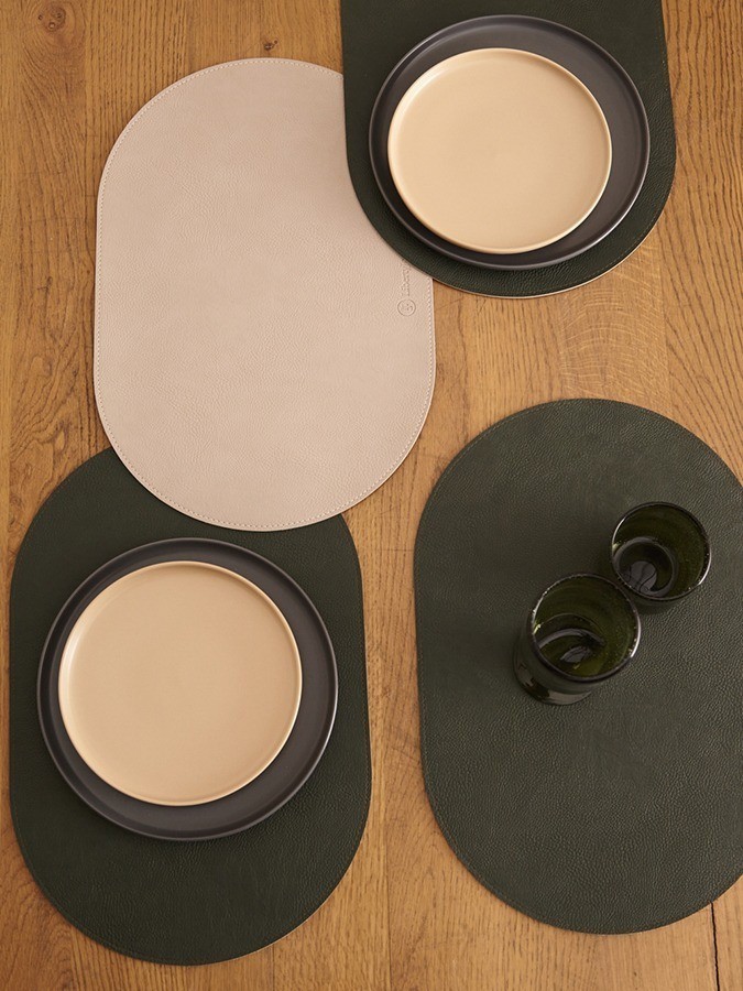 Набор из 4-х двухсторонних сервировочных салфеток pool, 30х45 см, зеленый/бежевый (78745)