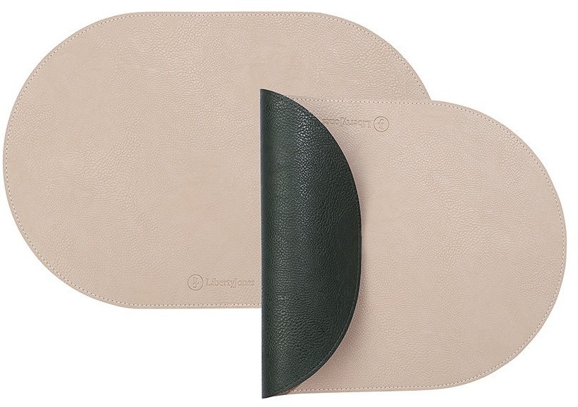 Набор из 4-х двухсторонних сервировочных салфеток pool, 30х45 см, зеленый/бежевый (78745)