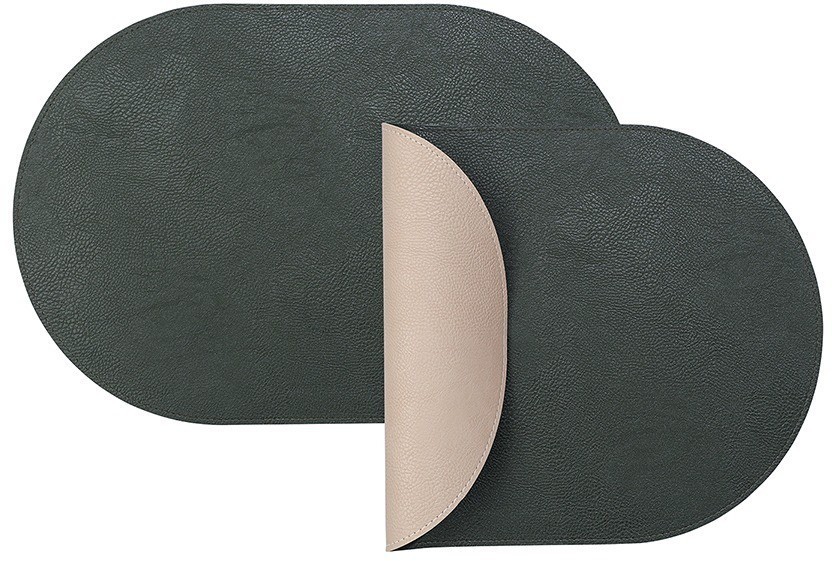 Набор из 4-х двухсторонних сервировочных салфеток pool, 30х45 см, зеленый/бежевый (78745)