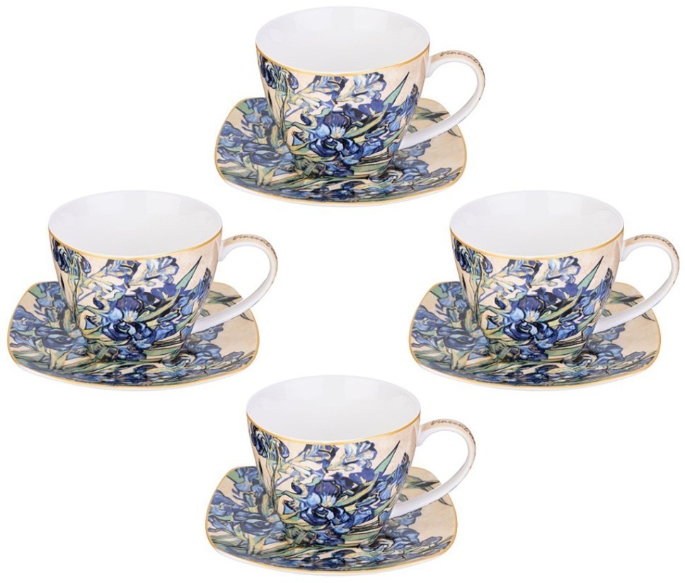 Чайный набор lefard "ирисы" (в. ван гог) на 4 пер. 8 пр. 250 мл (104-1019)