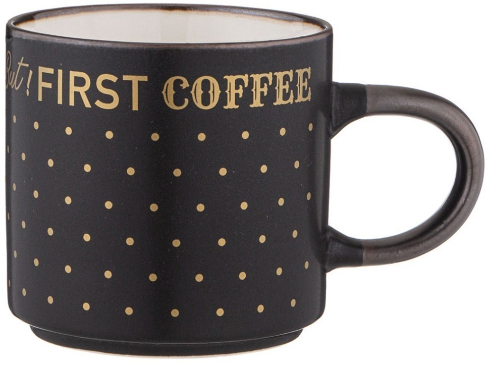 Кружка "but first cofee" 390 мл черная Lefard (260-971)
