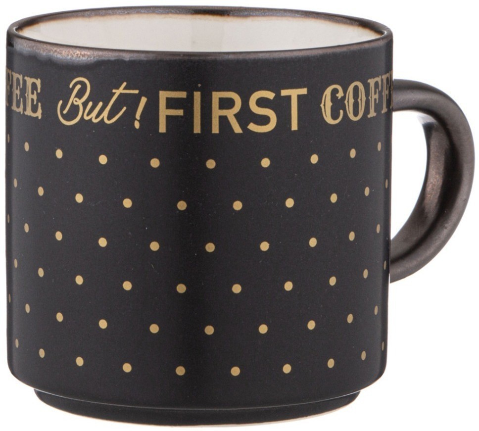 Кружка "but first cofee" 390 мл черная Lefard (260-971)