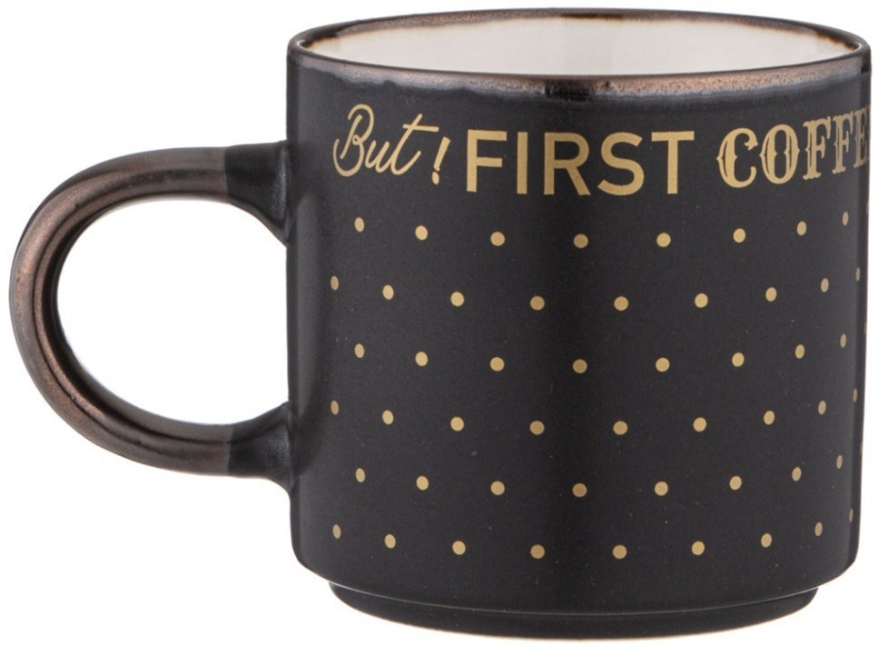 Кружка "but first cofee" 390 мл черная Lefard (260-971)