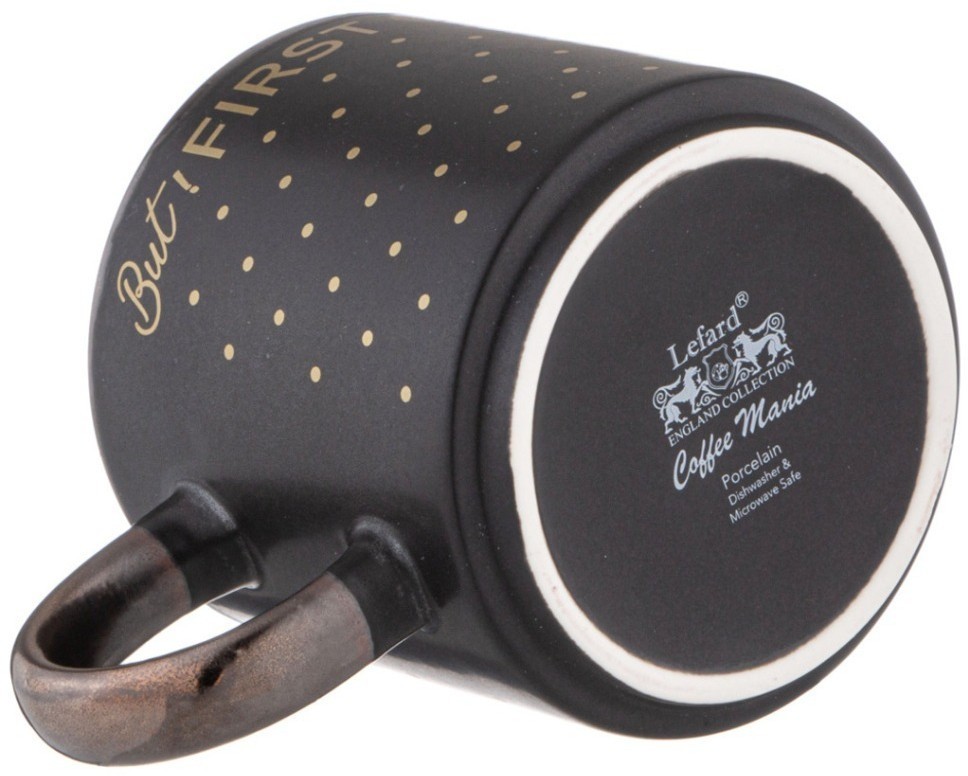 Кружка "but first cofee" 390 мл черная Lefard (260-971)