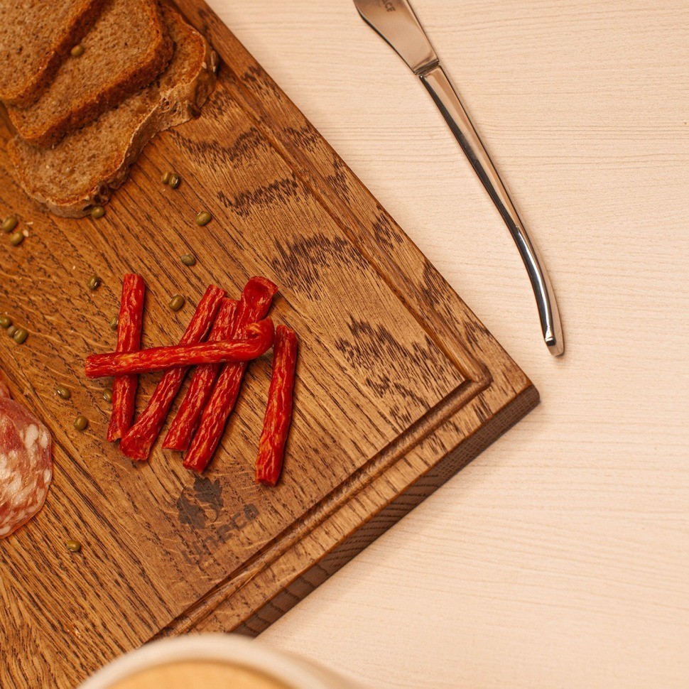 Доска разделочная прямоугольная 37х25х1,8 см деревянная, дуб ДЧ-018/2