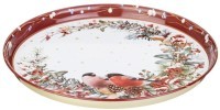 Поднос сервировочный agness коллекция &quot;снегири&quot; красный 33*2,1 см (898-237)