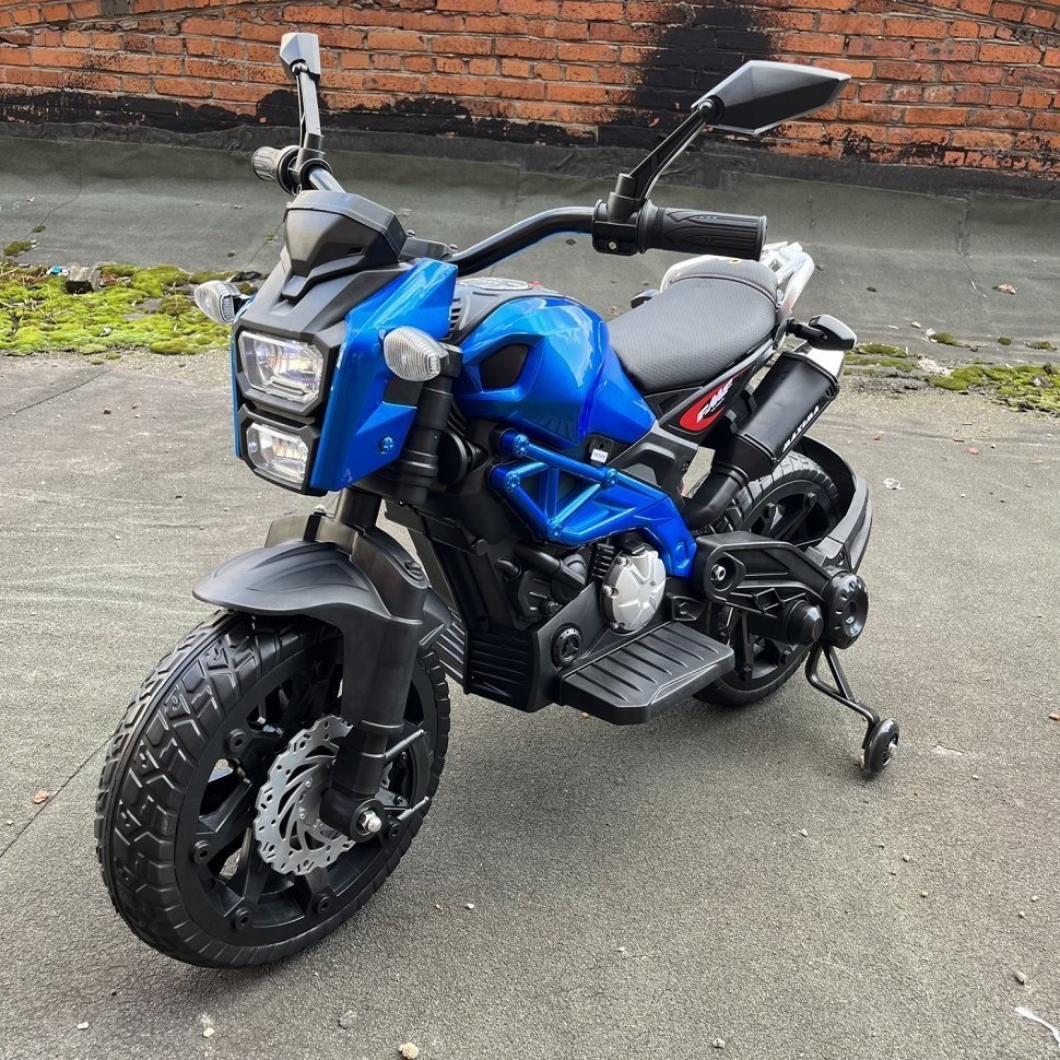 Детский электромотоцикл Harley Davidson (12V, EVA, ручка газа) (DLS01-SP-BLUE)