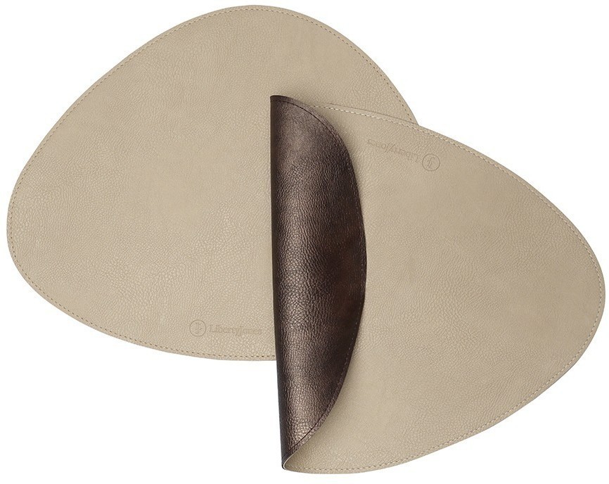 Набор из 2-х двухсторонних сервировочных салфеток drop, 33х41 см, шоколадный/бежевый (79235)