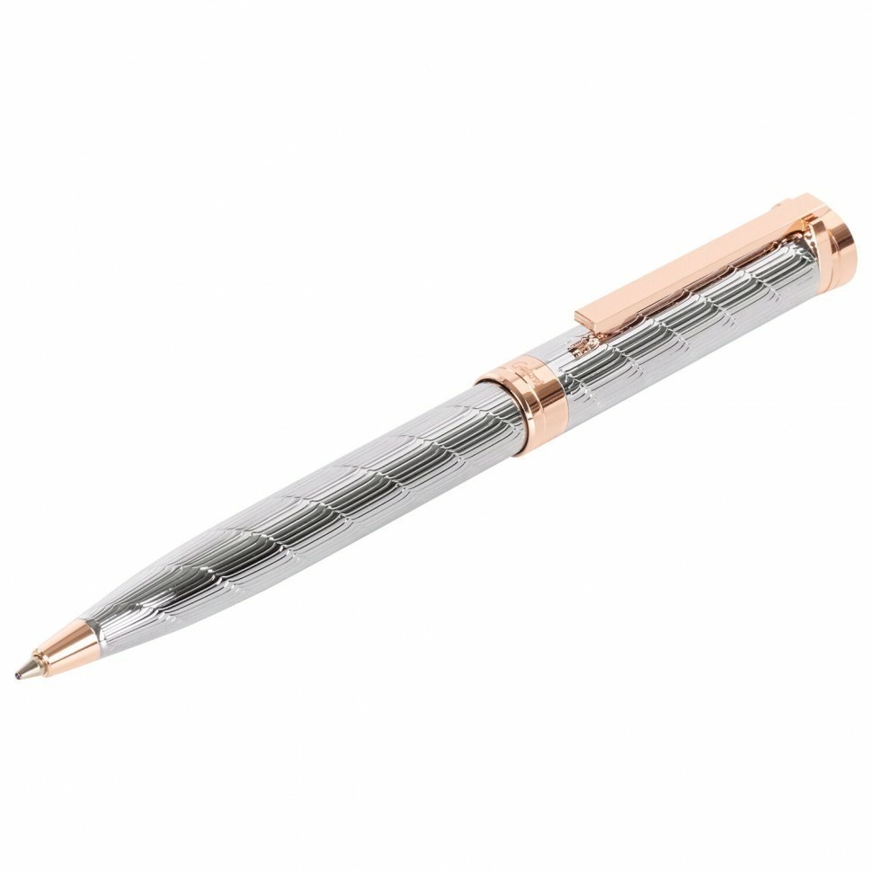 Ручка подарочная шариковая Galant ESQUISSE корпус серебристый розовое золото синяя 143511 (92004)