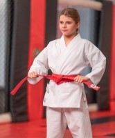 Пояс для единоборств BASE, хлопок, красный, 260 см (1759003)