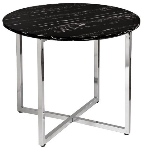 Стол журнальный круглый черный / хром d60*48cм (TT-00011723)