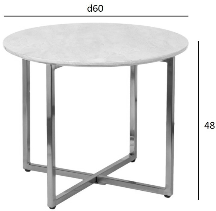 Стол журнальный круглый черный / хром d60*48cм (TT-00011723)