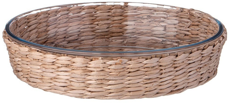 Блюдо овальное для запекания 2,4 л в плетеной корзинке Agness (172-161)