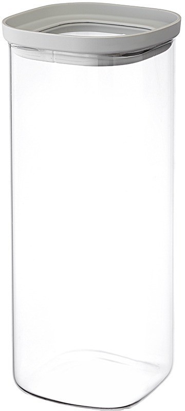 Банка для хранения стеклянная с крышкой, 2 л, светло-серая (77787)
