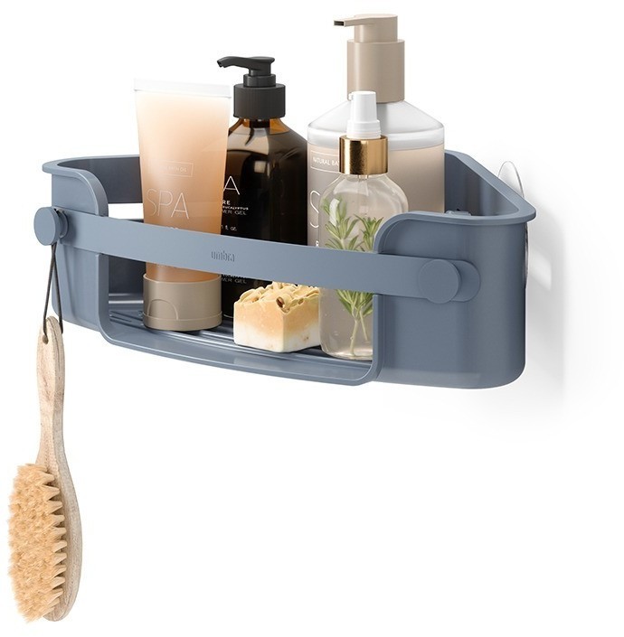 Органайзер для душа flex adhesive угловой, голубой (79969)