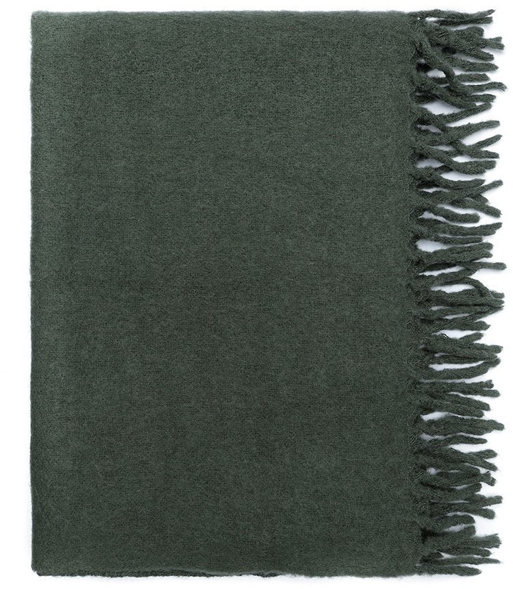 Плед мохеровый хвойно-зеленого цвета из коллекции essential, 130х180 см (79737)