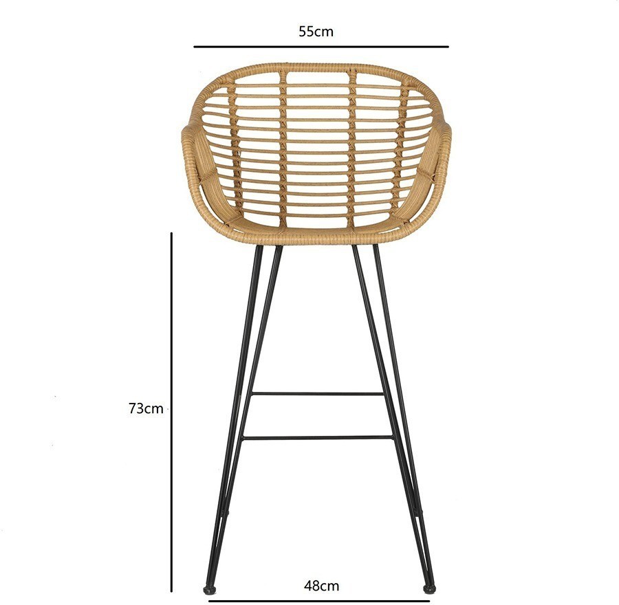 Стул барный vetle bent, ротанг (75830)