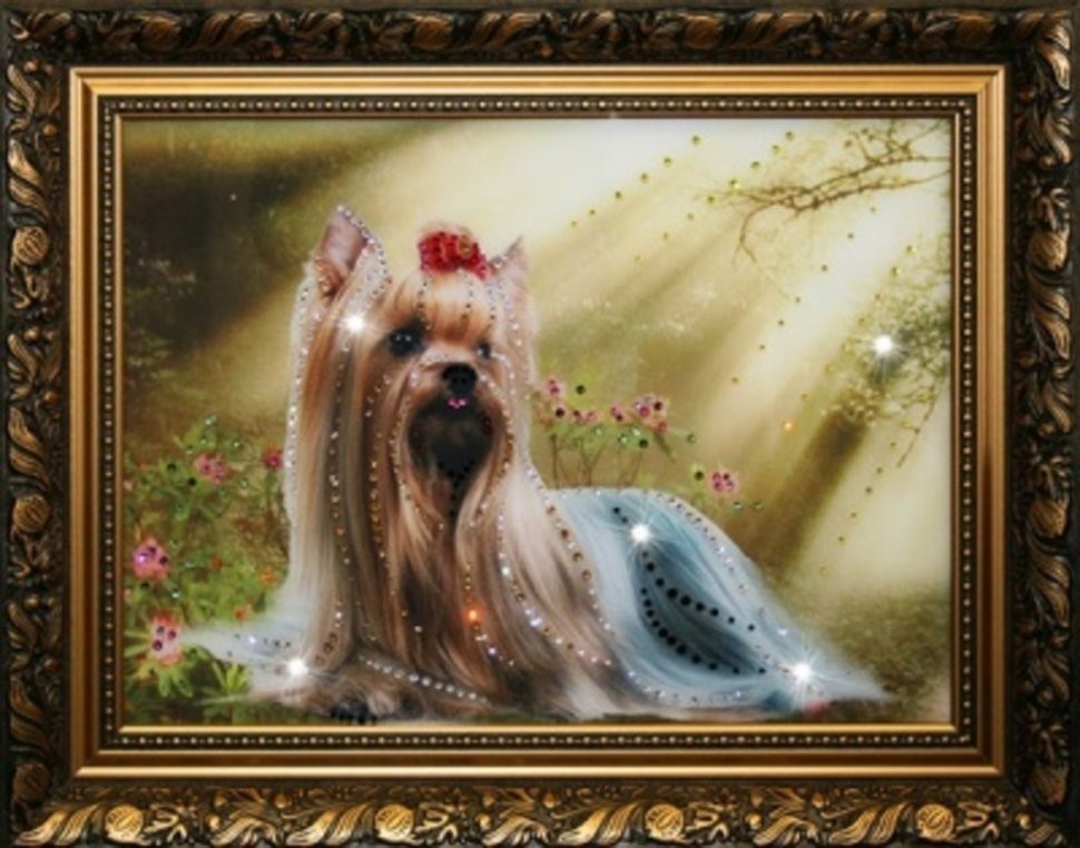 Картина Символ года Йорк с кристаллами Swarovski (1357)