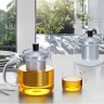 Чайник S'042A, 9 см, Боросиликатное стекло, металл, clear/chrom, SAMADOYO