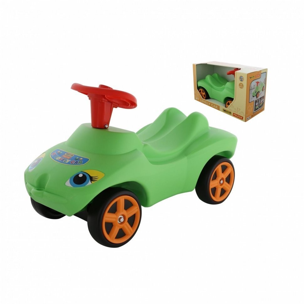 Каталка "Мой любимый автомобиль" зелёная со звуковым сигналом (в коробке) (66268_PLS)