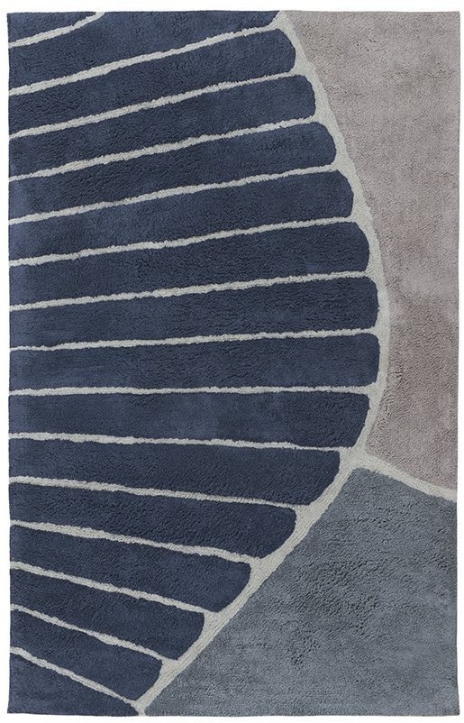 Ковер из хлопка с рисунком tea plantation серого цвета из коллекции terra, 120х180 см (74501)
