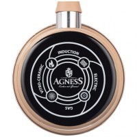 Ковш эмалир. со стекл. крышкой с эффектом металлик серия &quot;deluxe&quot; цв:кофейный 1,1 л. 14х8,5 см Agness (901-085)