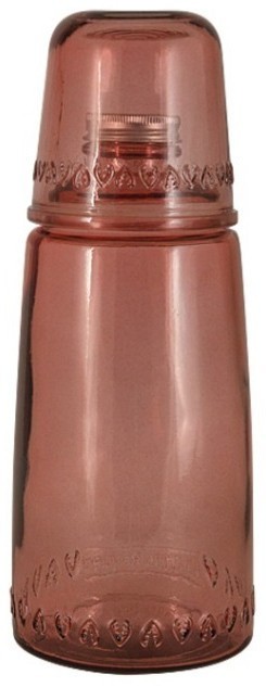 Бутылка для воды 1л со стаканом 0,22 л Natural  Water, розовые - VSM-XRD8379-DB19 SAN MIGUEL