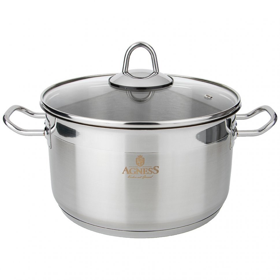 Кастрюля agness professional  высококачественная нерж сталь 18/10,  24x14 см 6,3 л Agness (936-304)