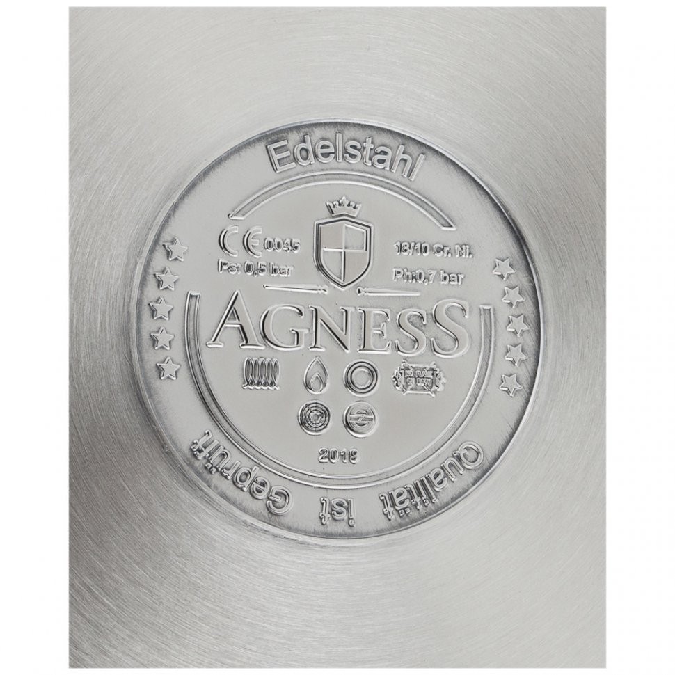 Кастрюля agness professional  высококачественная нерж сталь 18/10,  24x14 см 6,3 л Agness (936-304)