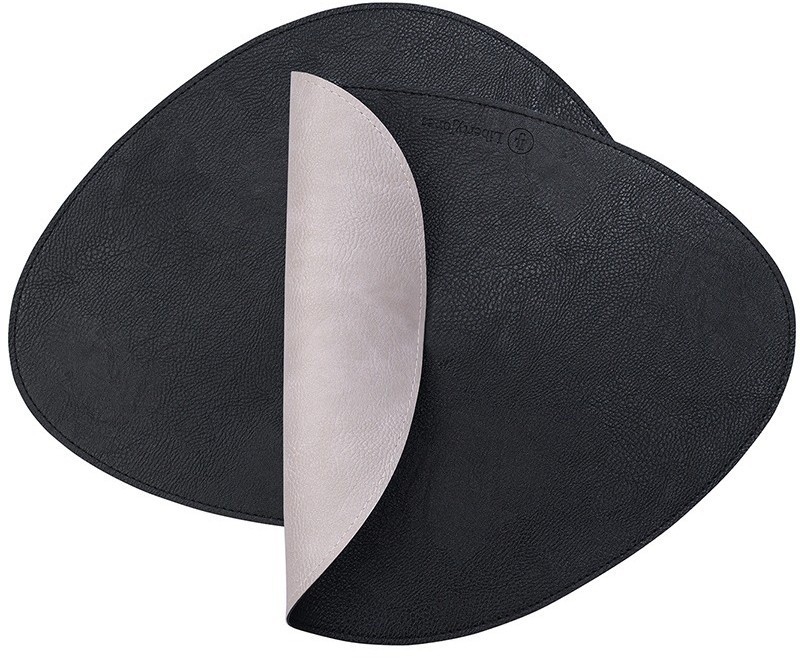 Набор из 4-х двухсторонних сервировочных салфеток drop, 33х41 см, черный/светло-серый (78744)