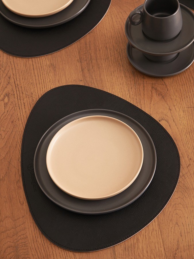 Набор из 4-х двухсторонних сервировочных салфеток drop, 33х41 см, черный/светло-серый (78744)