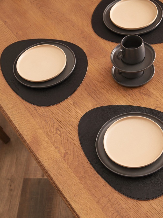 Набор из 4-х двухсторонних сервировочных салфеток drop, 33х41 см, черный/светло-серый (78744)